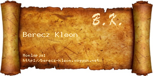 Berecz Kleon névjegykártya